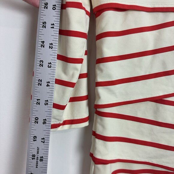 J Mclaughlin Nicola 3/4 Sleeve Layered Dress Catalina Cloth Size M Red Stripes - Picture 9 of 9